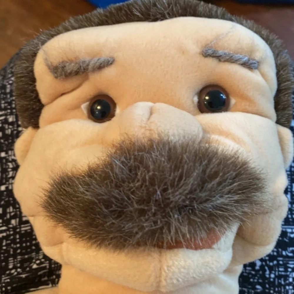 Vintage Folkmanis Furry Folk Hand Puppet Dress Up Man Male Storytelling Plush